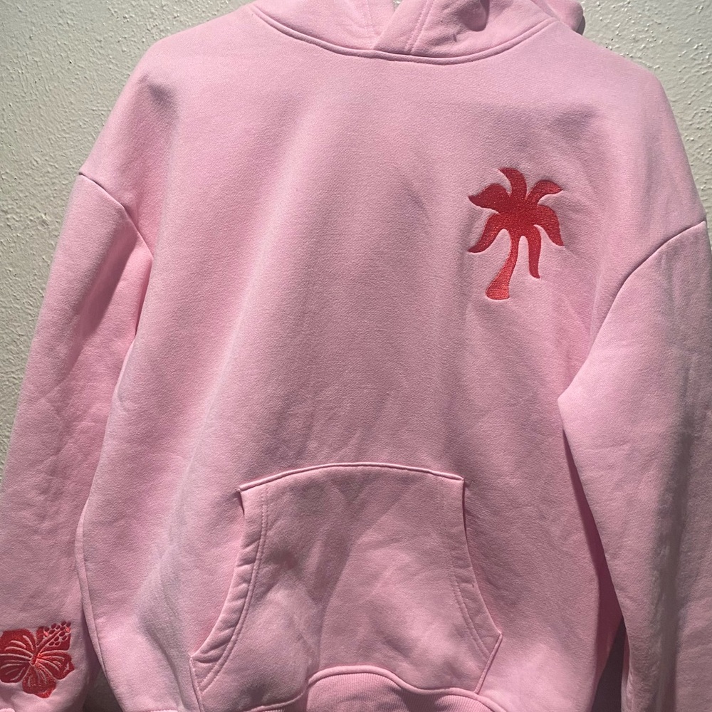 Pink Palm Puff Women's Sweater - Soft Pink - Picture 2 of 3